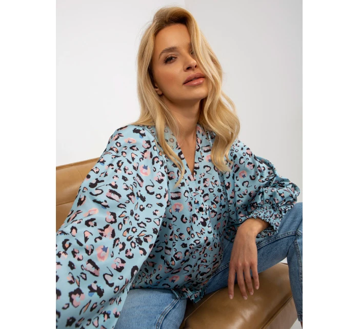 Dámska košeľa LK KS 509017 2.78 čierna a modrá - FPrice