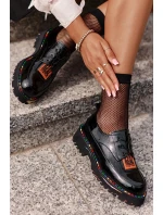 Lakované dámske šnurovacie poltopánky Artiker Black Lakované dámske šnurovacie poltopánky Artiker Black