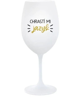 CHRASTÍ MI JAZYK - pohár na biele víno 350 ml