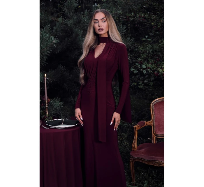 Dámske šaty M891 Bordeaux - MOE