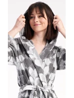 Dámsky krátky župan s kapucňou Heart