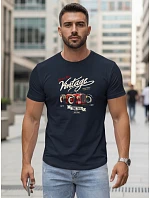 Koszulka męska z nadrukiem retro granatowa model 22161413 - FashionStreet