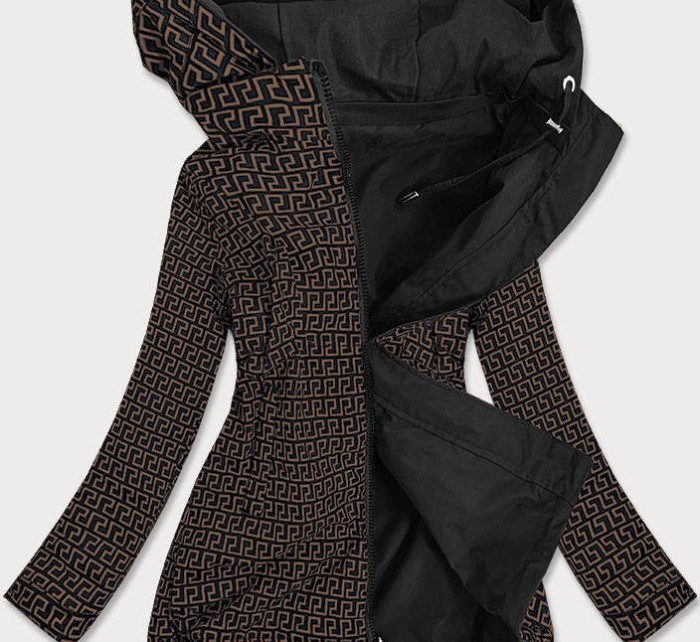 Čierno-hnedá dámska obojstranná bunda (W507)