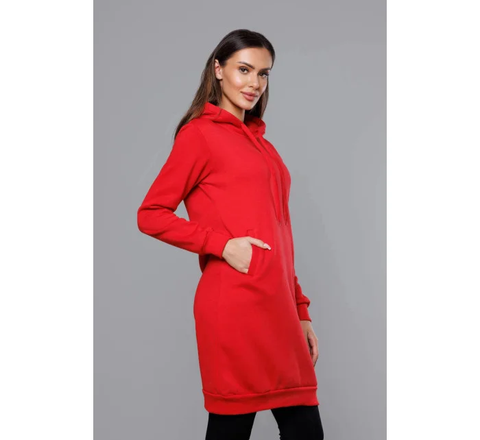 Dlouhá červená tepláková mikina model 17793359 - J.STYLE Dlouhá červená tepláková mikina model 17793359 - J.STYLE