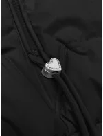 Čierna prešívaná bunda s odnímateľnou kapucňou Miss TiTi (2482)