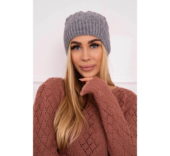 Fleecová čiapka Anna K238 tmavo šedá