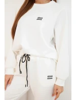 Dámský komplet z viskózy s mikinou a kalhotami ecru model 21803217 - K-Fashion Dámský komplet z viskózy s mikinou a kalhotami ecru model 21803217 - K-Fashion