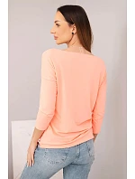 Dámska blúzka s lodičkovým výstrihom lososová