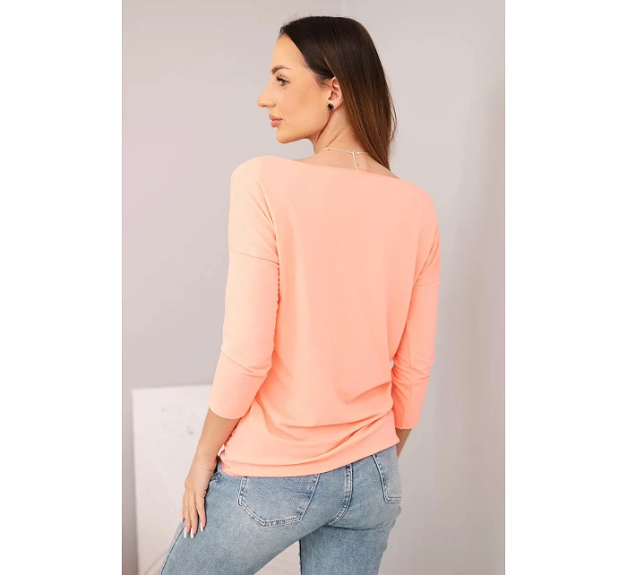 Dámska blúzka s lodičkovým výstrihom lososová