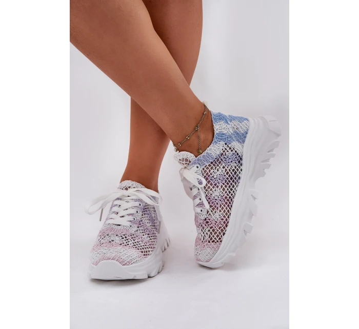 Sneakersy Damskie Z Szydełkową Cholewką Multikolor Jelhiris Sneakersy Damskie Z Szydełkową Cholewką Multikolor Jelhiris