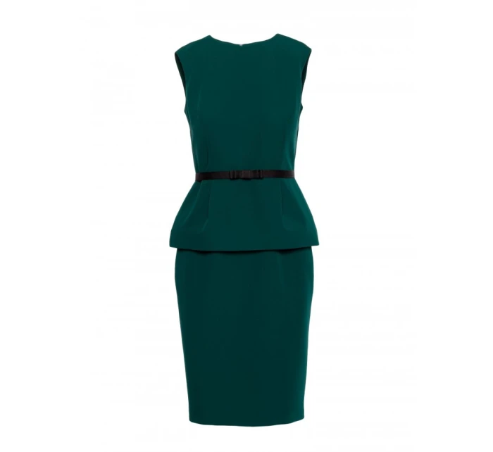 S427 Peplum šaty - zelené