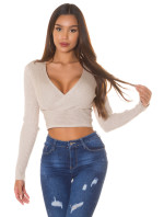 Sexy cropped Wraplook jumper
