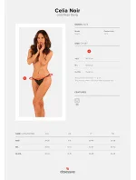 Rozkošné tangá otvorené Celia Noir crotchless thong - Obsessive