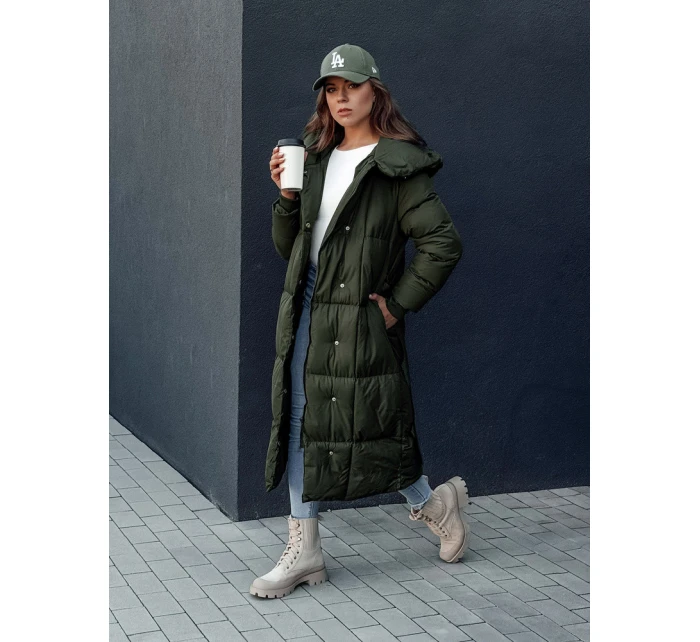 Dámský prošívaný kabát zelený Dstreet model 21978739 - FashionStreet