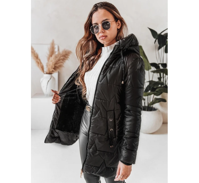 Dámská prošívaná zimní bunda s kapucí černá Dstreet model 21991300 - FashionStreet