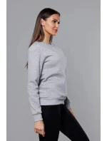 Šedá dámská tepláková mikina se stahovacími lemy model 16150347 - J.STYLE Šedá dámská tepláková mikina se stahovacími lemy model 16150347 - J.STYLE
