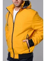 Pánska žltá športová bunda s kapucňou (5M3111-254)
