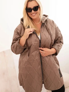 Dámska prešívaná bunda s kapucňou a potlačou HOPE Fango