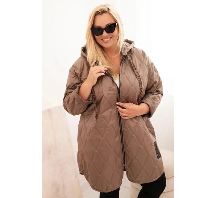 Dámska prešívaná bunda s kapucňou a potlačou HOPE Fango