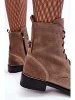 Pohodlné semišové zateplené boty světle hnědé Lemar model 21637637 - Boto