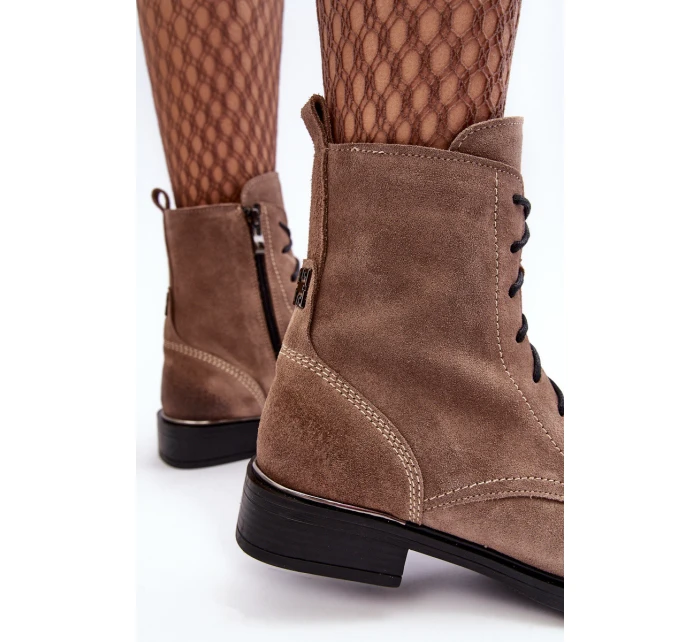 Pohodlné semišové zateplené boty světle hnědé Lemar model 21637637 - Boto