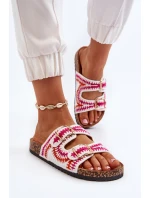 Damskie Klapki Na Korkowej Podeszwie Białe Fannea Damskie Klapki Na Korkowej Podeszwie Białe Fannea