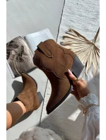 Nazouvací dámské kovbojky z přírodního semiše camel Beretta Nazouvací dámské kovbojky z přírodního semiše camel Beretta