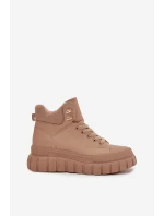 Dámské zateplené kozačky trapery na platformě Camel model 21747749 - Boto