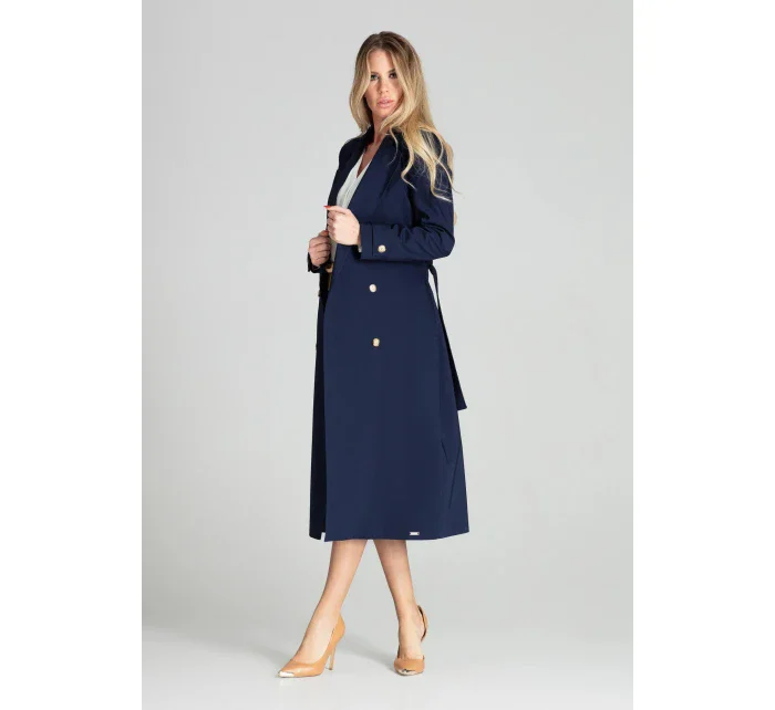 Dámsky kabát M698 tmavomodrý - Figl Dámsky kabát M698 tmavomodrý - Figl