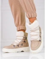 Exkluzívne dámske hnedé snežnice bez podpätku Exkluzívne dámske hnedé snežnice bez podpätku