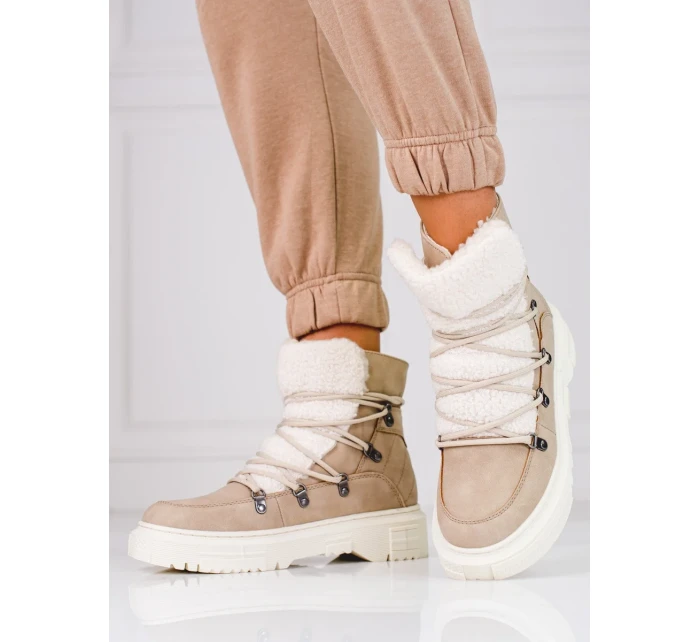 Exkluzívne dámske hnedé snežnice bez podpätku Exkluzívne dámske hnedé snežnice bez podpätku