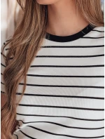 Dámské základní pruhované tričko bílé Dstreet model 21986856 - FashionStreet