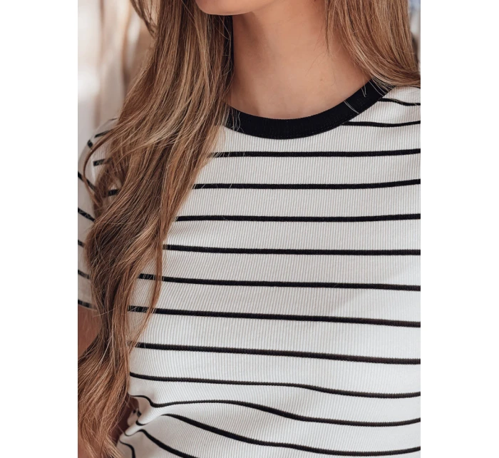 Dámské základní pruhované tričko bílé Dstreet model 21986856 - FashionStreet