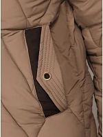 Dámská zimní prošívaná bunda s odnímatelným límcem, béžová, FashionStreet TY6085 Dámská zimní prošívaná bunda s odnímatelným límcem, béžová, FashionStreet TY6085