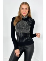 Halenka z viskózy se model 19049192 motivem černá - K-Fashion