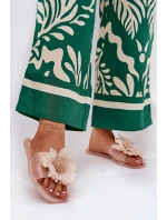 Transparentne Płaskie Klapki Damskie Ze Sztucznym Kwiatem Nude Vobetta Transparentne Płaskie Klapki Damskie Ze Sztucznym Kwiatem Nude Vobetta