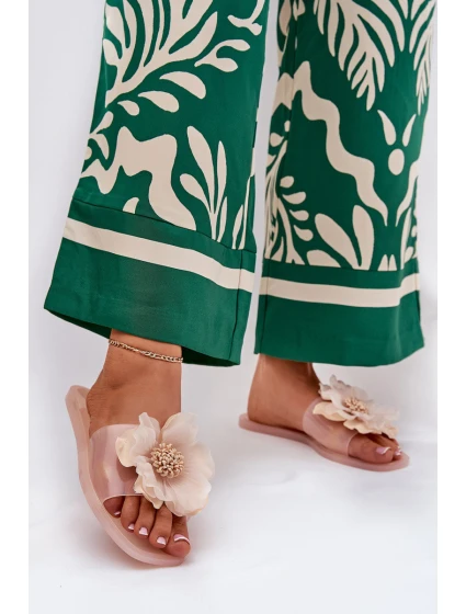 Transparentne Płaskie Klapki Damskie Ze Sztucznym Kwiatem Nude Vobetta Transparentne Płaskie Klapki Damskie Ze Sztucznym Kwiatem Nude Vobetta