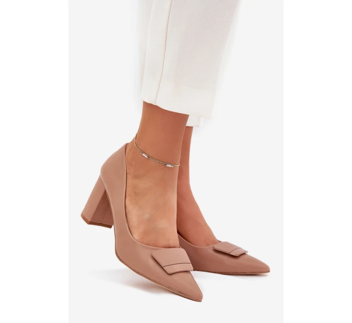 Lodičky Na Podpatku S Dekorací Tmavě Béžové model 21704585 - Boto