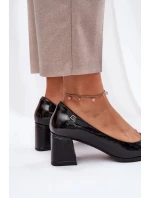 Dámske lakované lodičky na podpätku Vinceza - čierne Dámske lakované lodičky na podpätku Vinceza - čierne