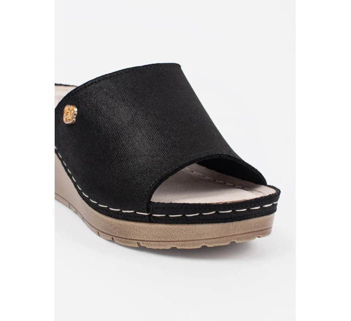 Originálne dámske čierne ponožky na klinoch