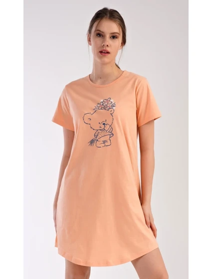 Dámská noční košile s krátkým rukávem Méďa s model 18728719 - Vienetta Dámská noční košile s krátkým rukávem Méďa s model 18728719 - Vienetta