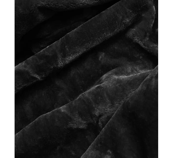 Černá dámská bunda s kožešinovou podšívkou model 21345464 - S'WEST