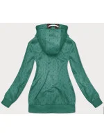 Dámská rozepínací mikina v tyrkysové barvě se stahovacími lemy model 19678069 - 6&8 Fashion