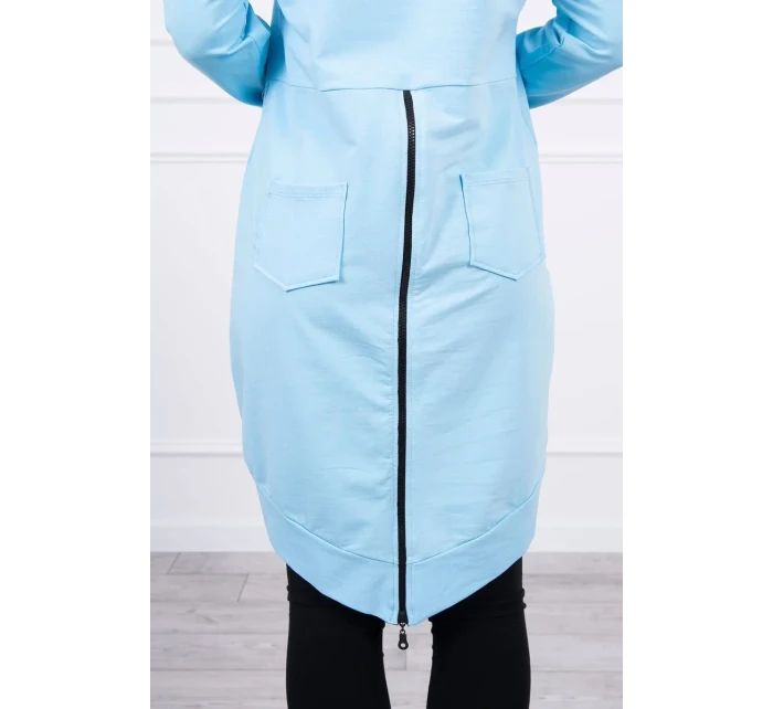 Mikina se zipem na zádech modrá