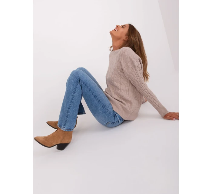 Sweter AT SW model 18884796 beżowy - FPrice Sweter AT SW model 18884796 beżowy - FPrice