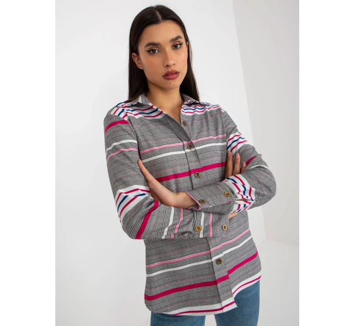 Dámska košeľa LK KS 509165.06X biela a ružová - FPrice Dámska košeľa LK KS 509165.06X biela a ružová - FPrice