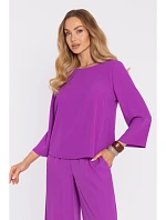 M905 Elegantná blúzka s voľnými rukávmi - levanduľová