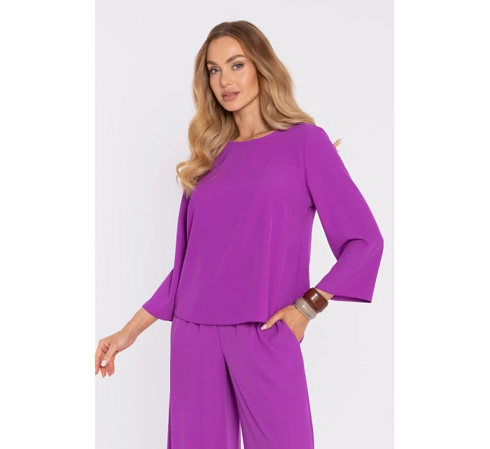 Elegantní halenka s rukávy levandulová model 22040529 - Moe Elegantní halenka s rukávy levandulová model 22040529 - Moe