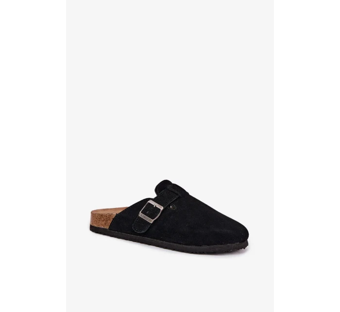 Dámske semišové papuče s prackou Big Star - čierne