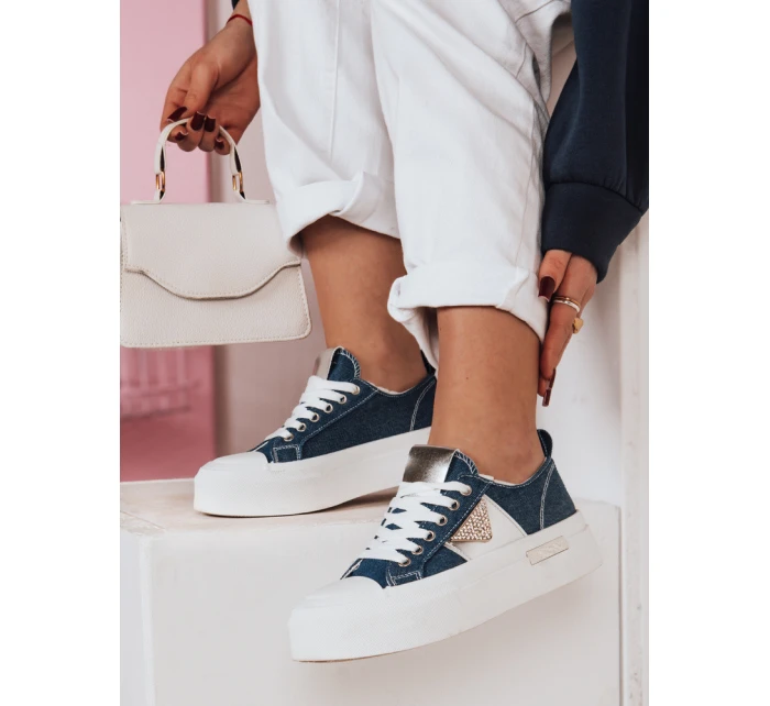 Dámské tenisky na platformě denim model 21983986 - Dstreet Dámské tenisky na platformě denim model 21983986 - Dstreet